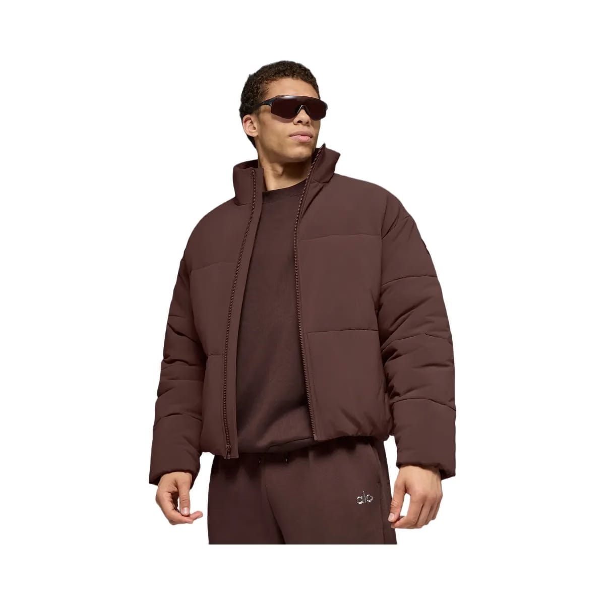 Alo Men's Stretch Woven Street Puffer - Brownstone