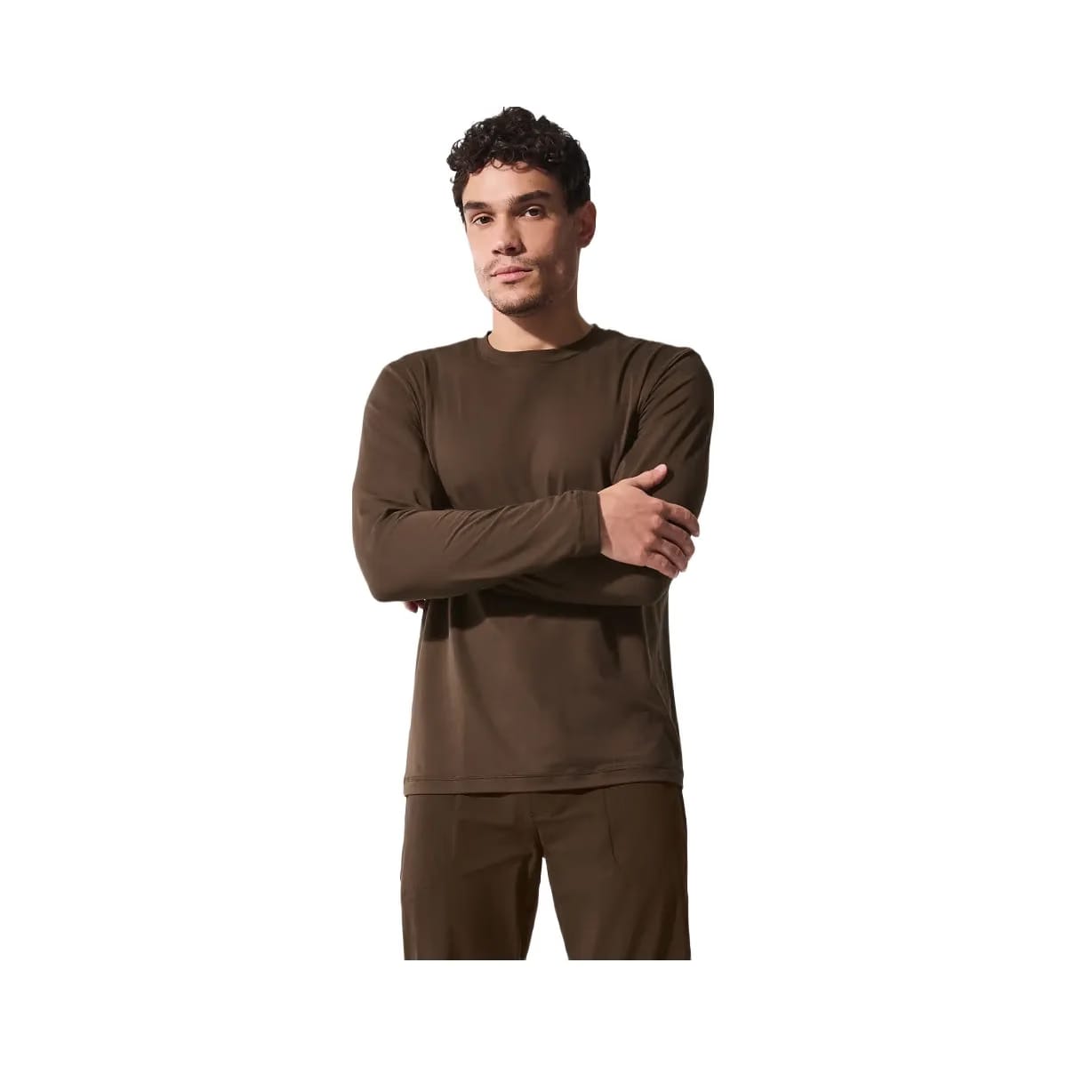Alo Men's Conquer Reform Crewneck Long Sleeve - Espresso