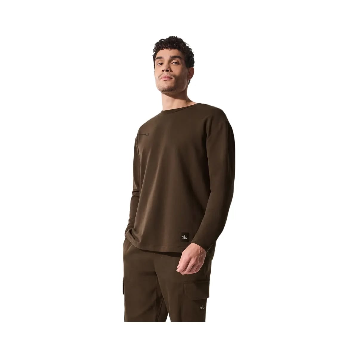 Alo Men's Double Take Long Sleeve Crew - Espresso
