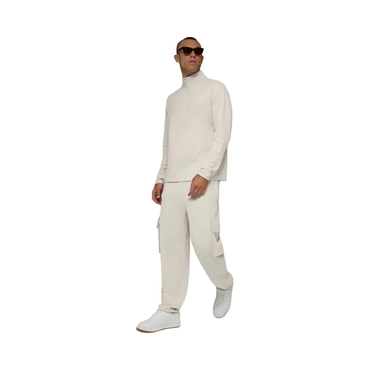 Alo Men's Double Take Long Sleeve 1/4 Zip - Bone