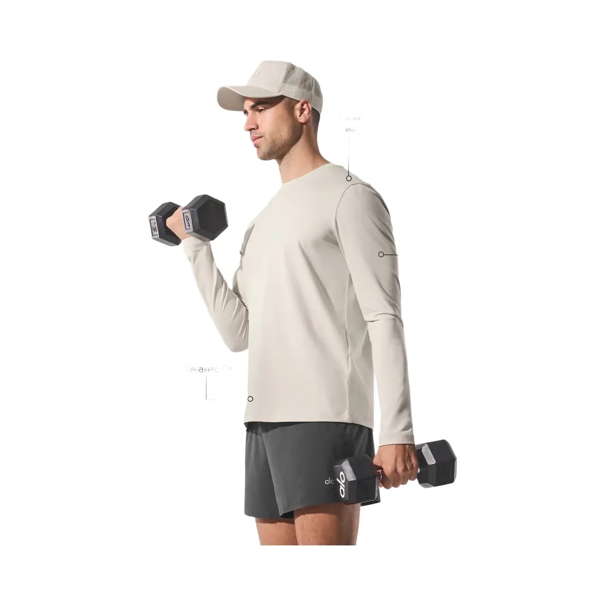 Alo Men's Conquer Reform Crewneck Long Sleeve - Bone
