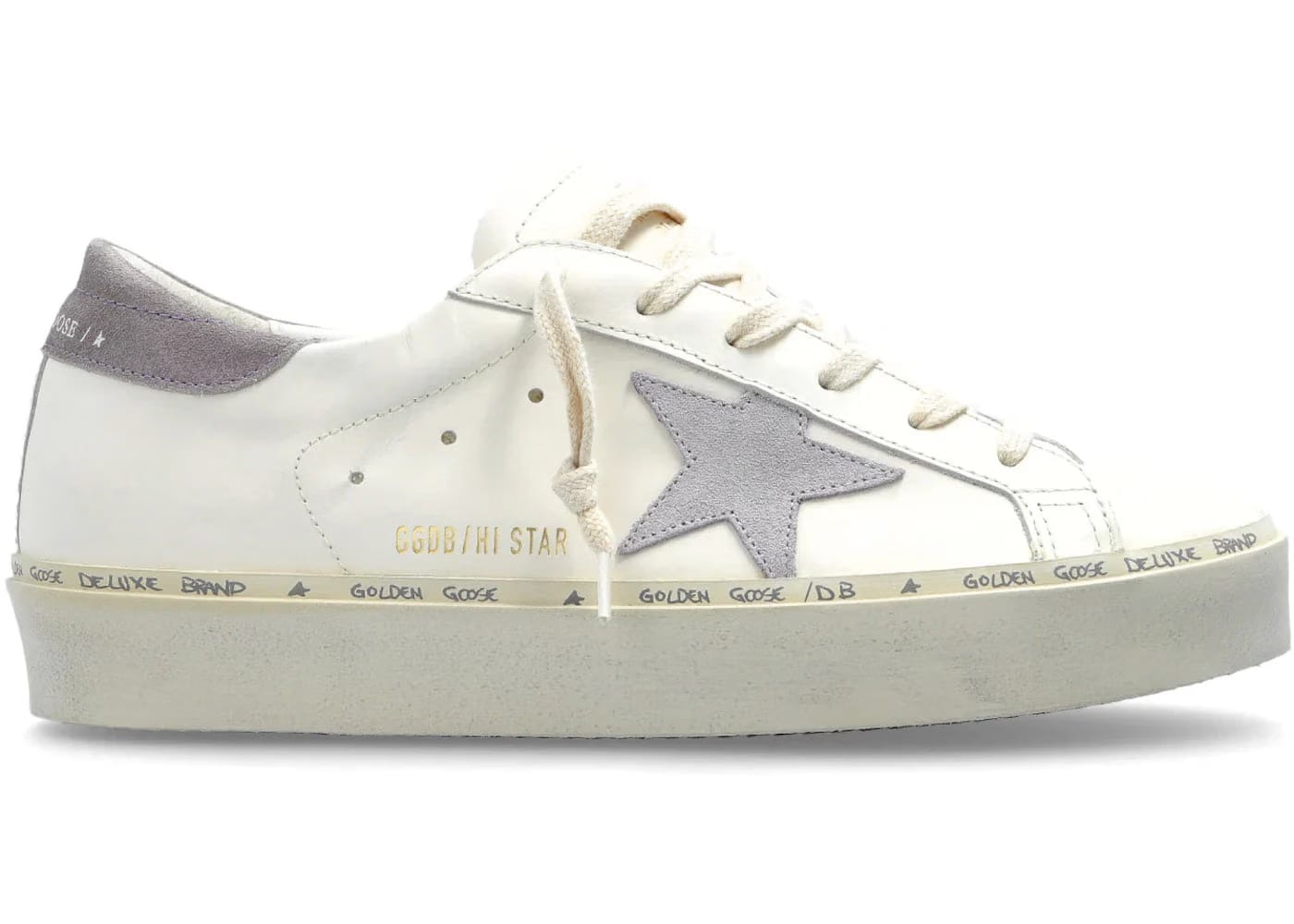 Golden Goose Hi Star White Lillac Womens