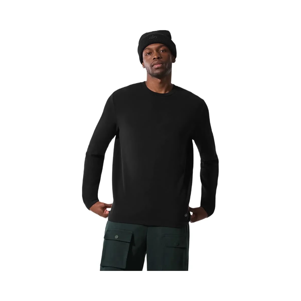Alo Men's Double Take Long Sleeve Crew - Black