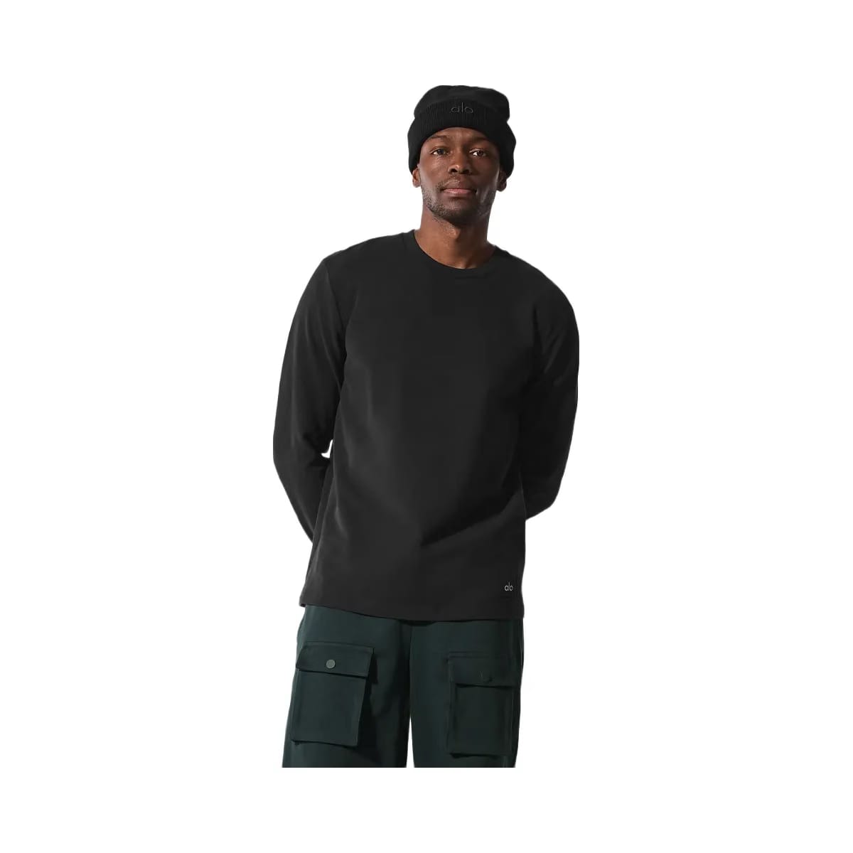 Alo Men's Double Take Long Sleeve Crew - Black