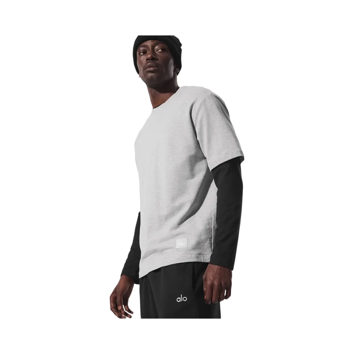 Alo Men's Double Take Short Sleeve - Athletic Heather Grey