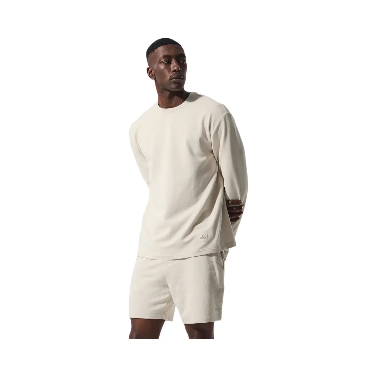 Alo Men's Double Take Long Sleeve Crew - Bone