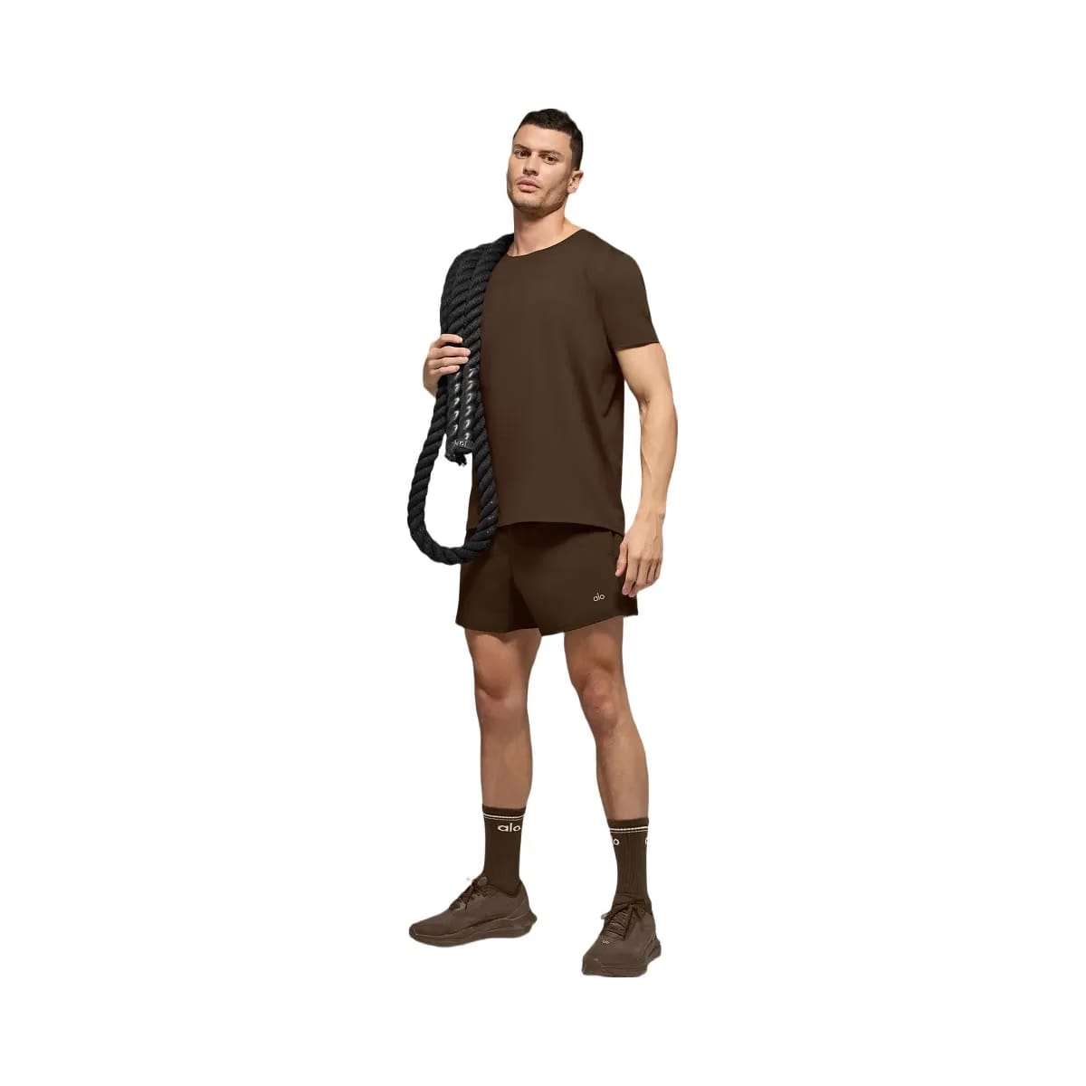 Alo Men's Conquer Reform Crewneck Short Sleeve - Espresso