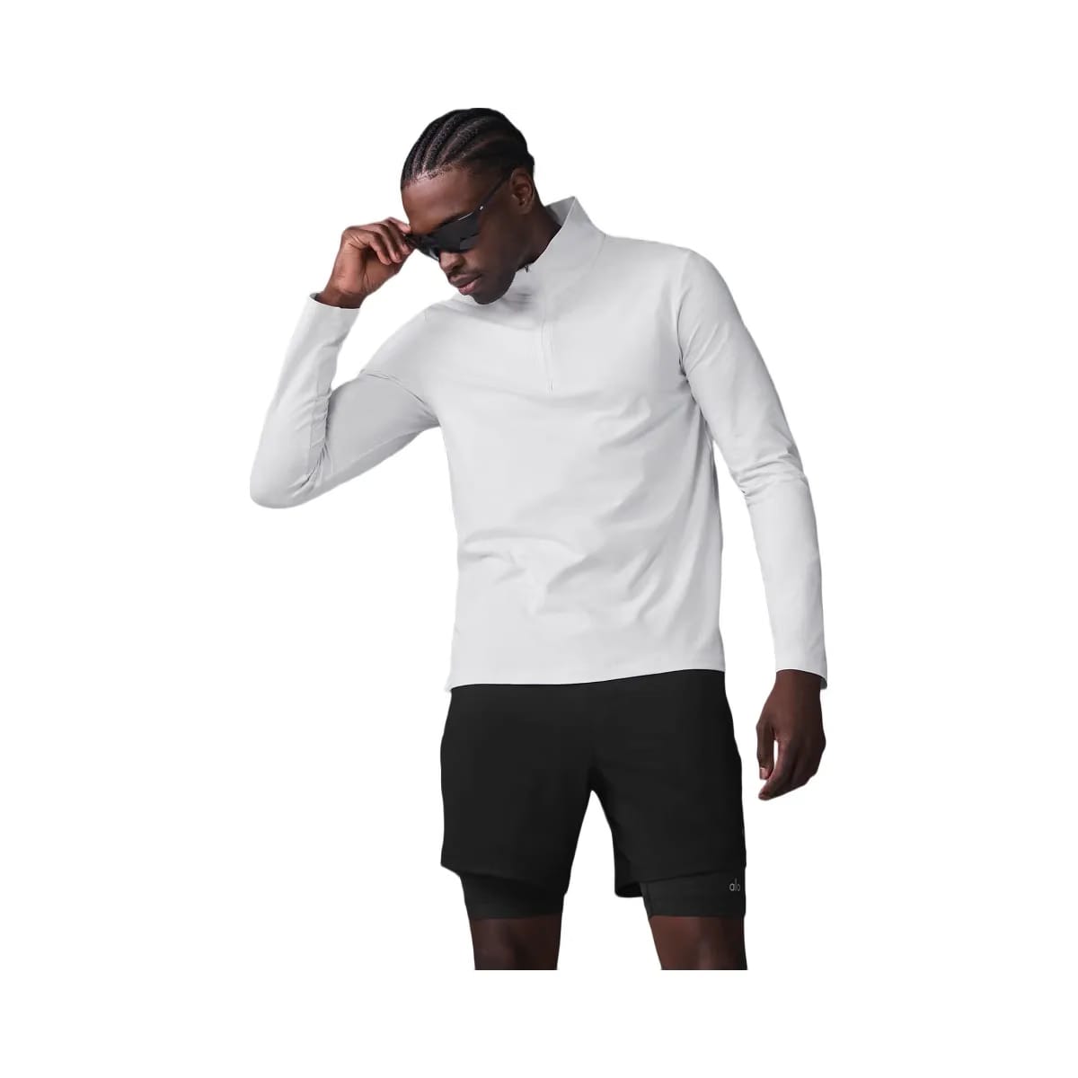 Alo Men's Conquer 1/4 Zip Reform Long Sleeve - White