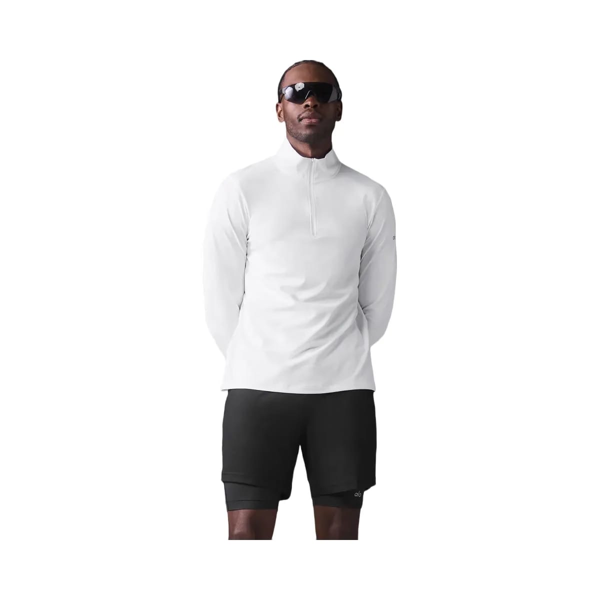 Alo Men's Conquer 1/4 Zip Reform Long Sleeve - White