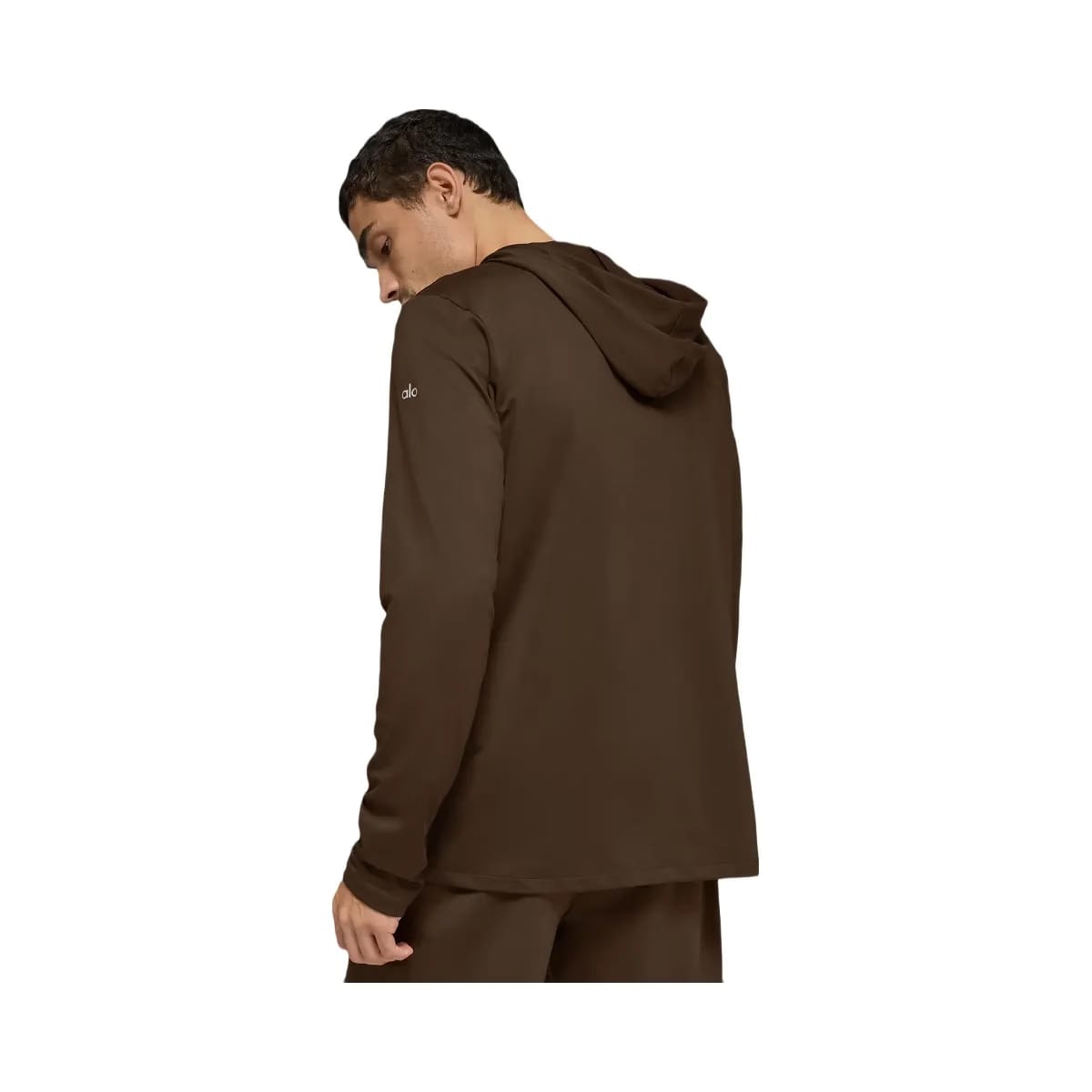 Alo Men's Conquer Reform Long Sleeve With Hood - Espresso