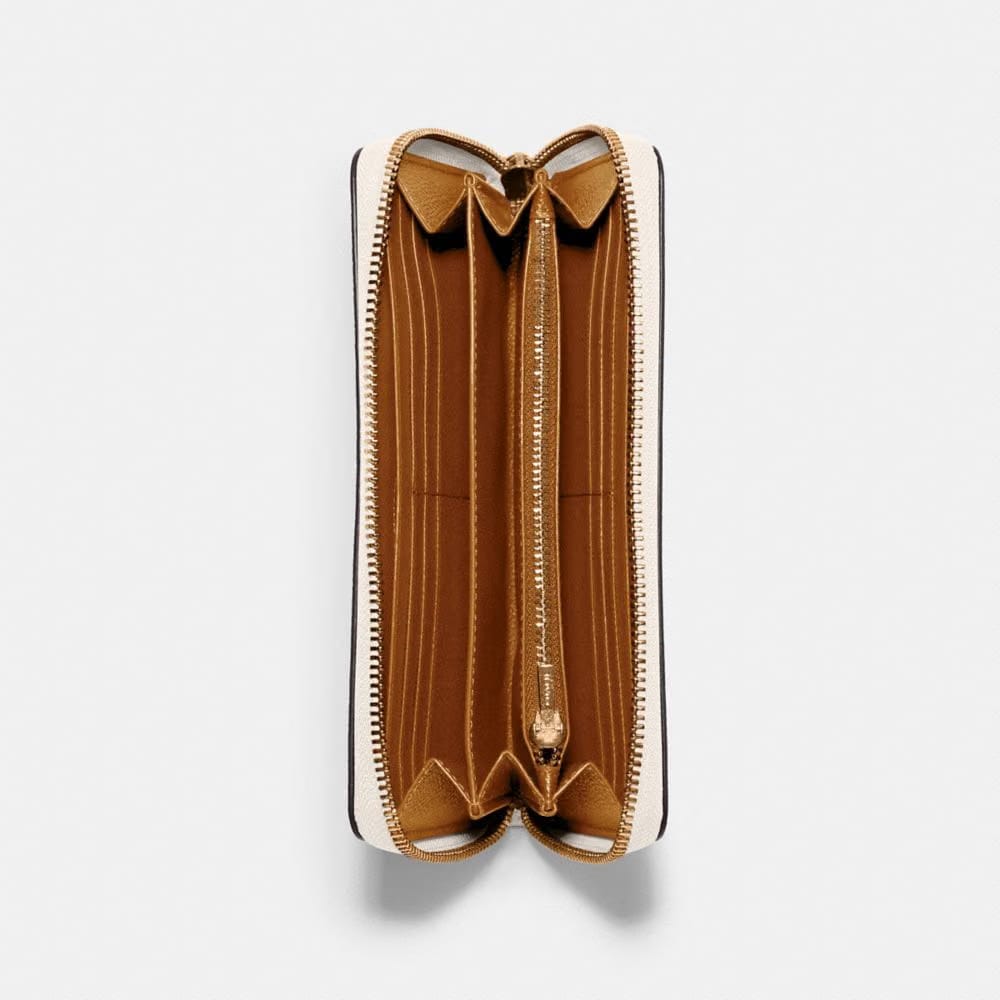 Coach Long Zip Around Wallet Gold Chalk