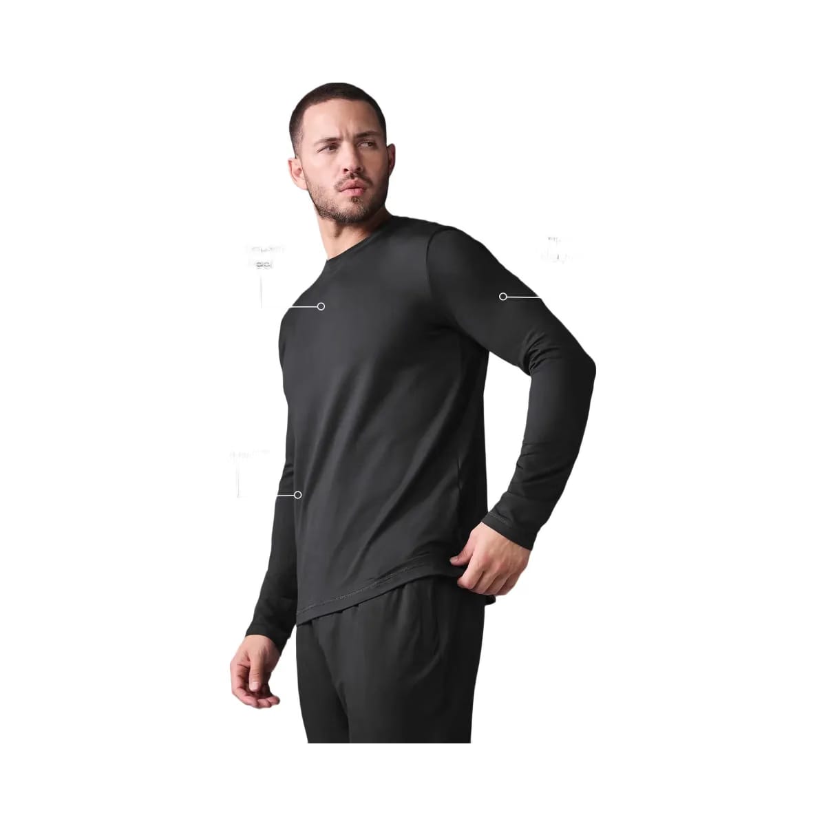 Alo Men's Conquer Reform Crewneck Long Sleeve - Black