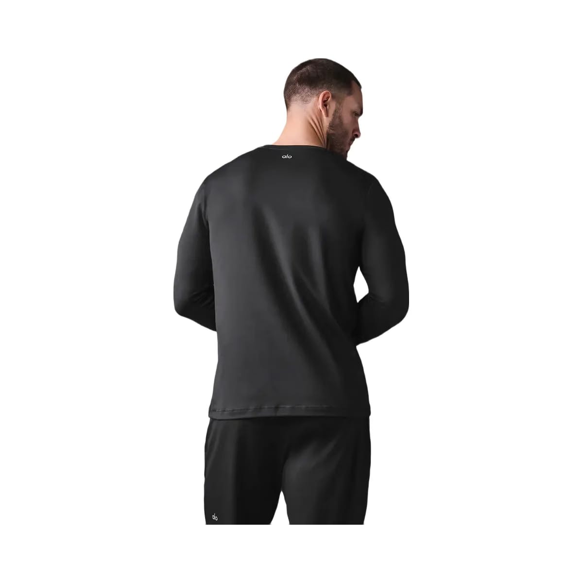 Alo Men's Conquer Reform Crewneck Long Sleeve - Black