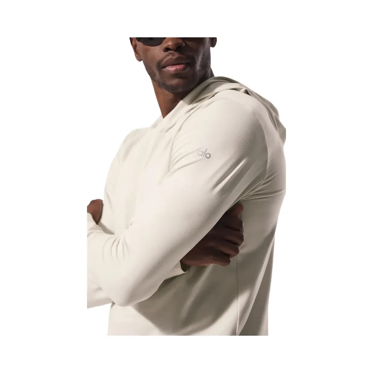 Alo Men's Conquer Reform Long Sleeve With Hood - Bone
