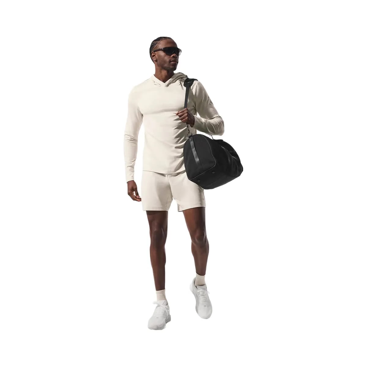 Alo Men's Conquer Reform Long Sleeve With Hood - Bone