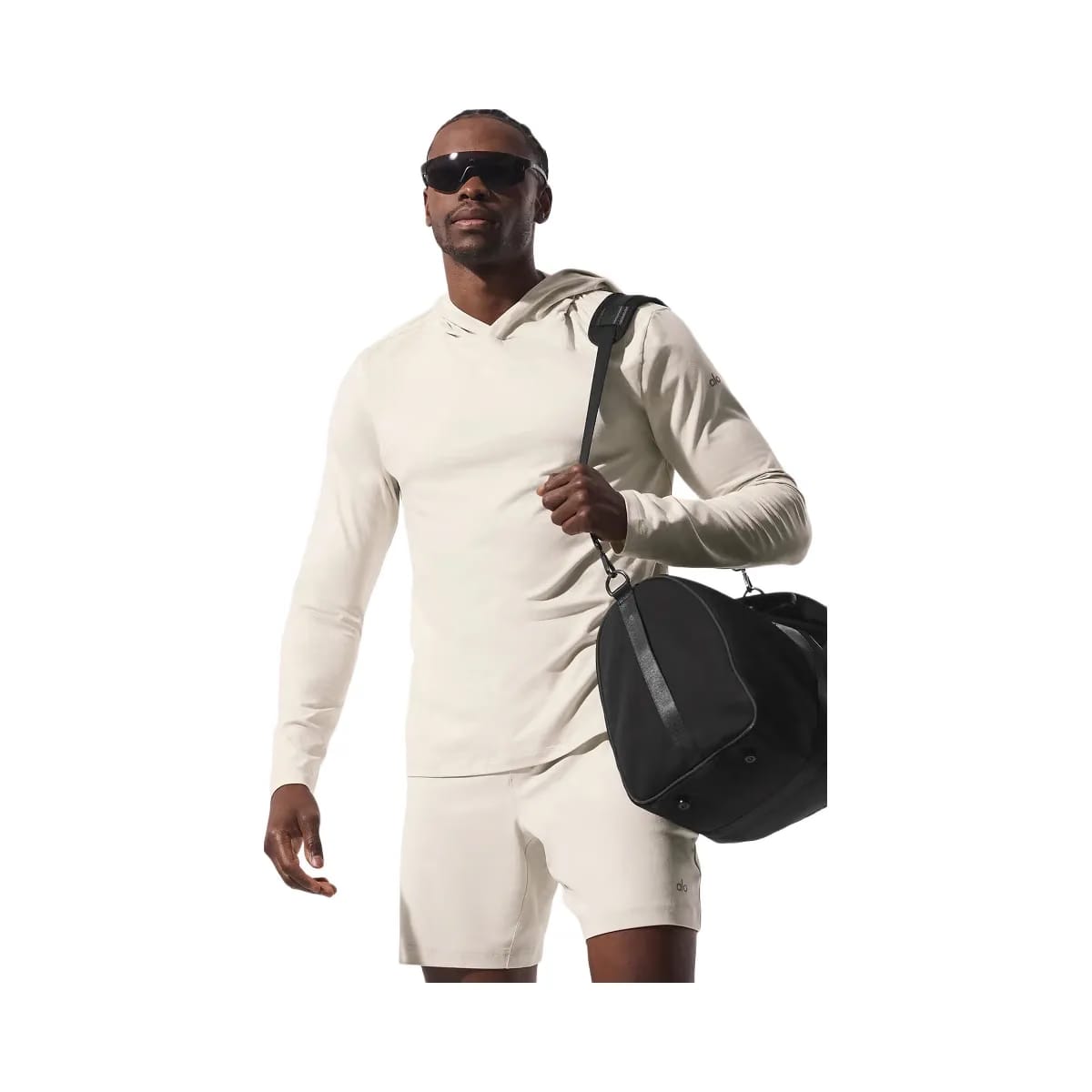 Alo Men's Conquer Reform Long Sleeve With Hood - Bone