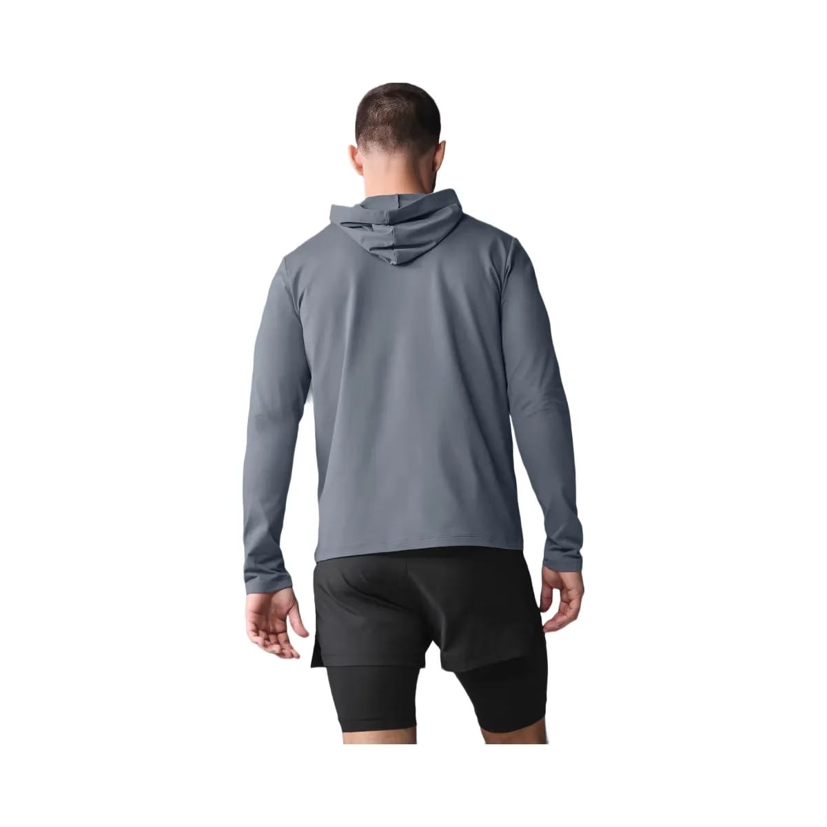 Alo Men's Conquer Reform Long Sleeve With Hood - Steel Grey