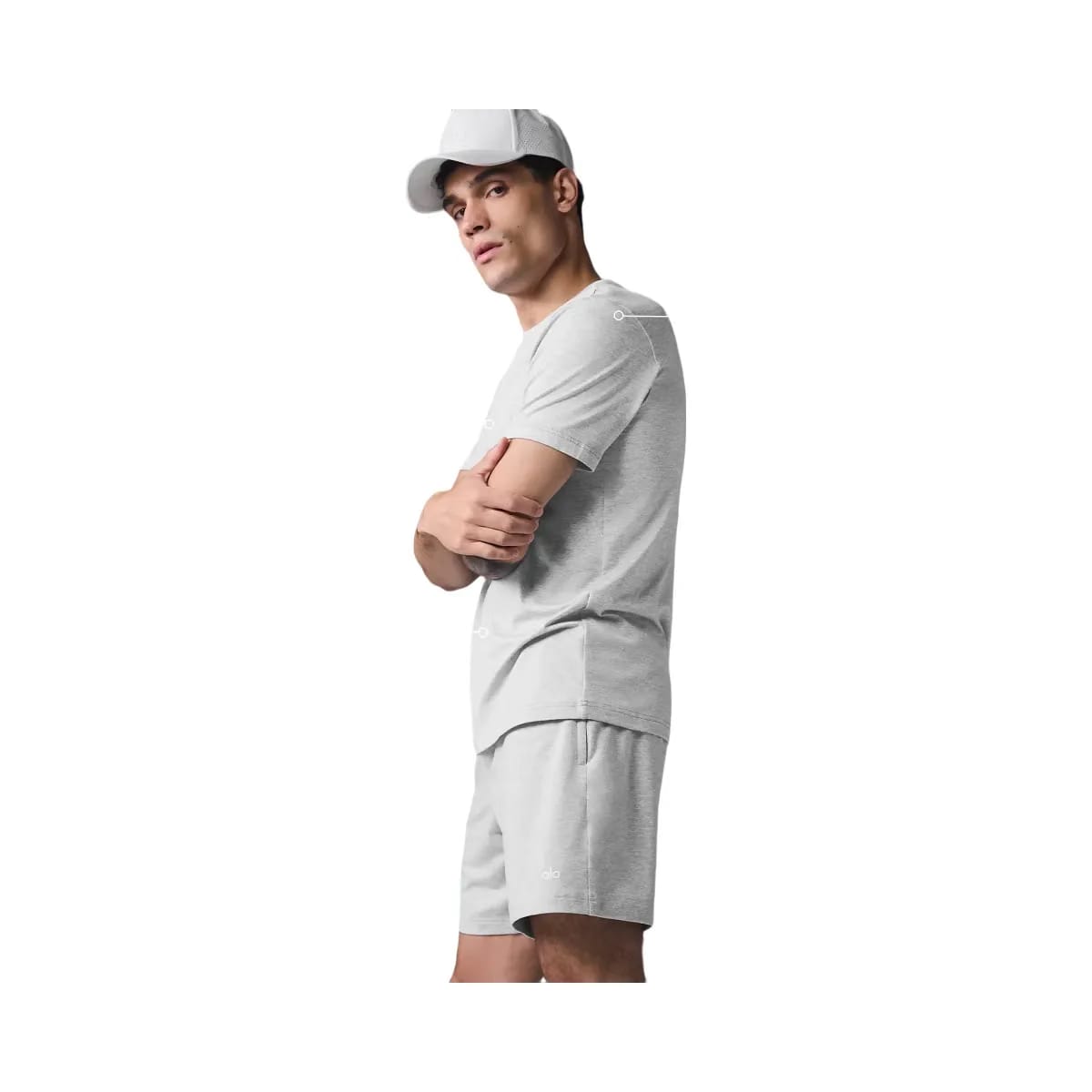 Alo Men's Conquer Reform Crewneck Short Sleeve - Athletic Heather Grey