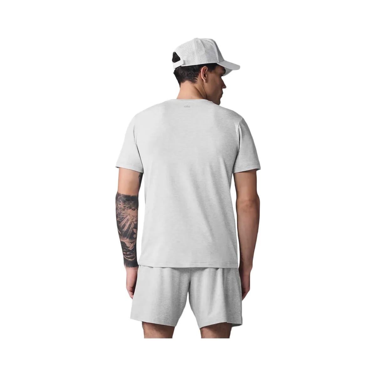 Alo Men's Conquer Reform Crewneck Short Sleeve - Athletic Heather Grey