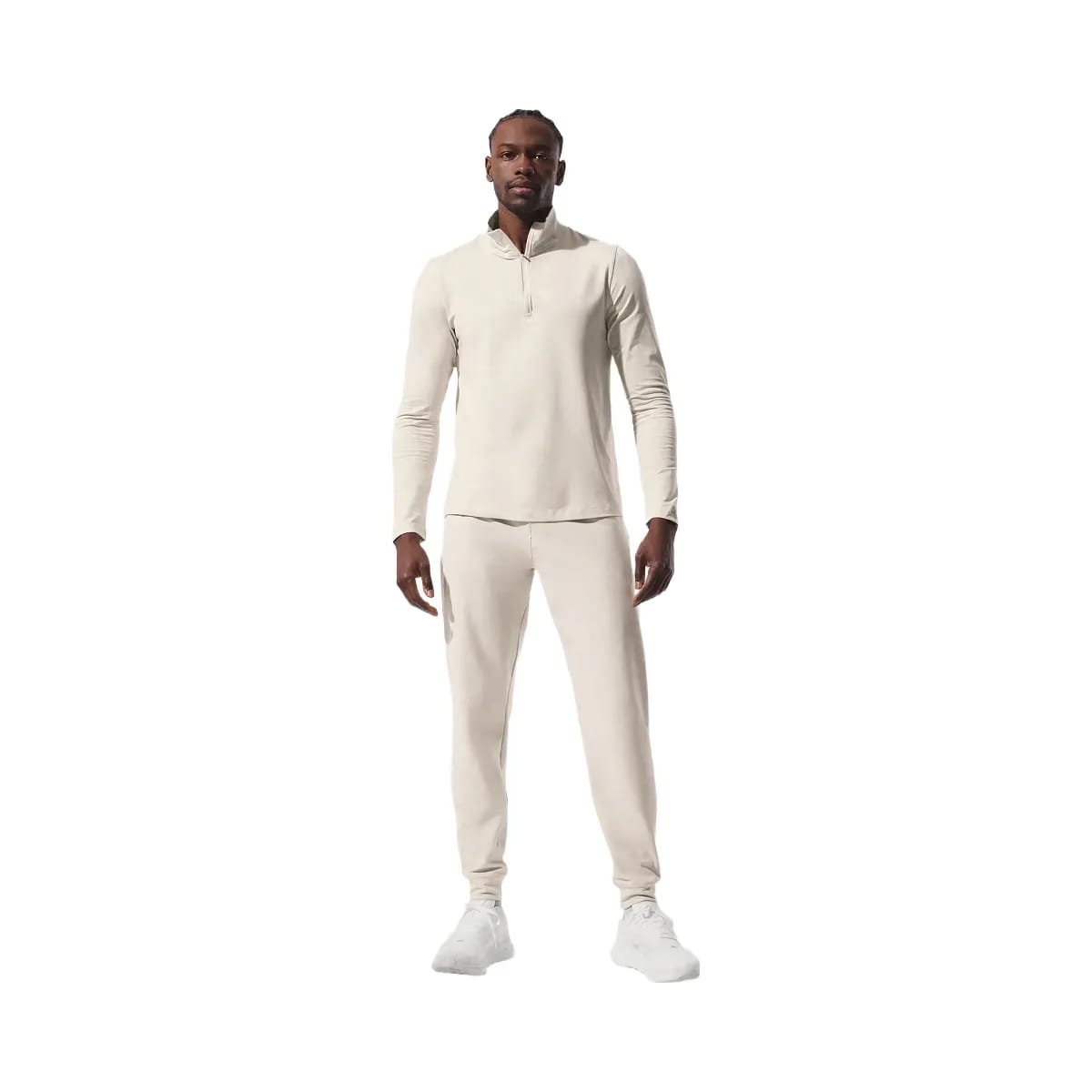 Alo Men's Conquer 1/4 Zip Reform Long Sleeve - Bone