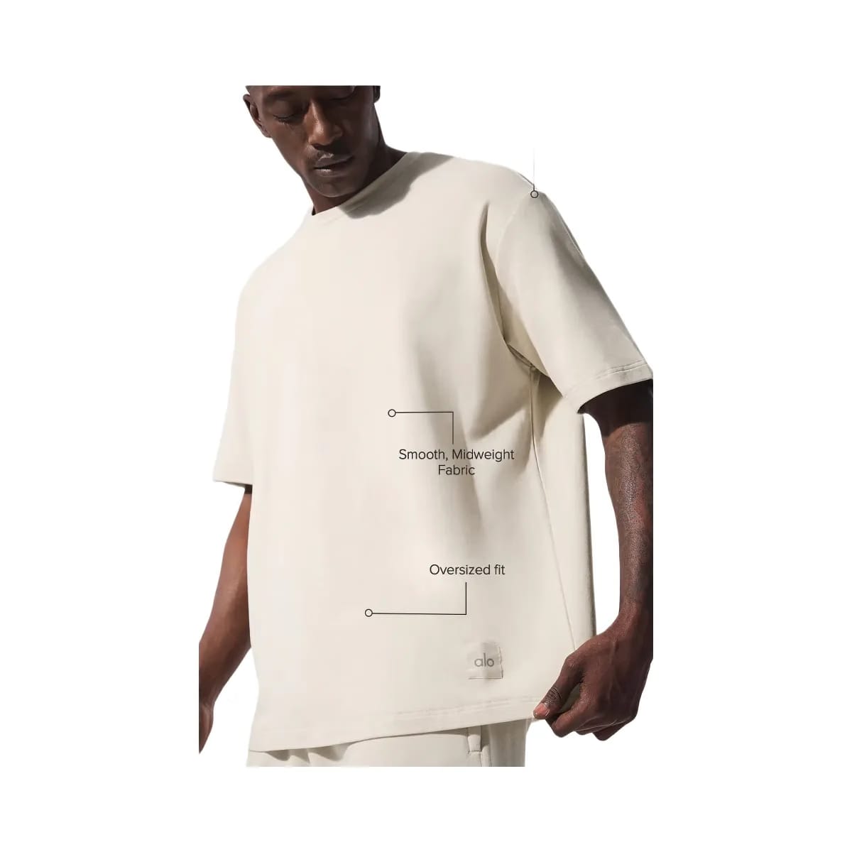 Alo Men's Double Take Short Sleeve - Bone