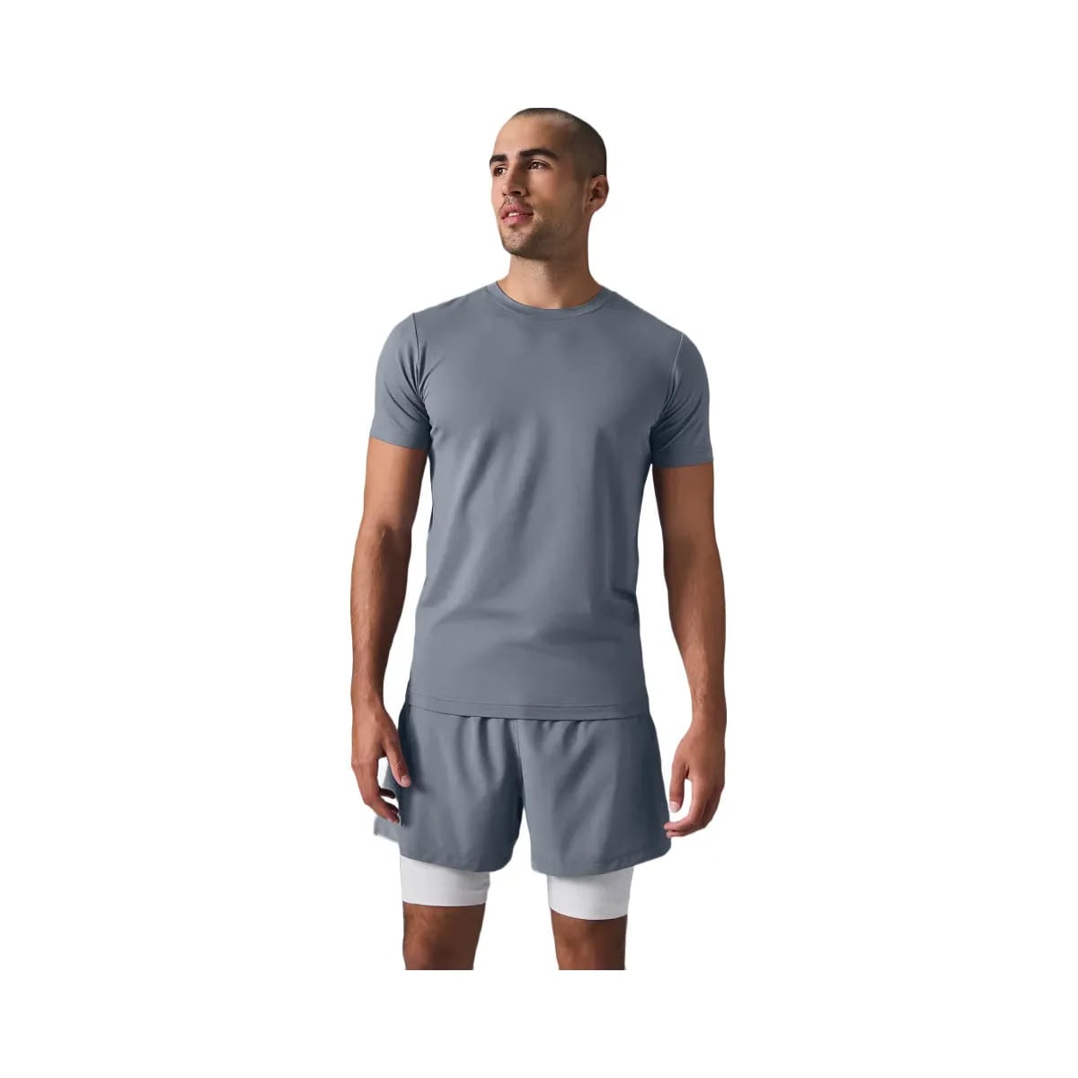 Alo Men's Conquer Reform Crewneck Short Sleeve - Steel Grey