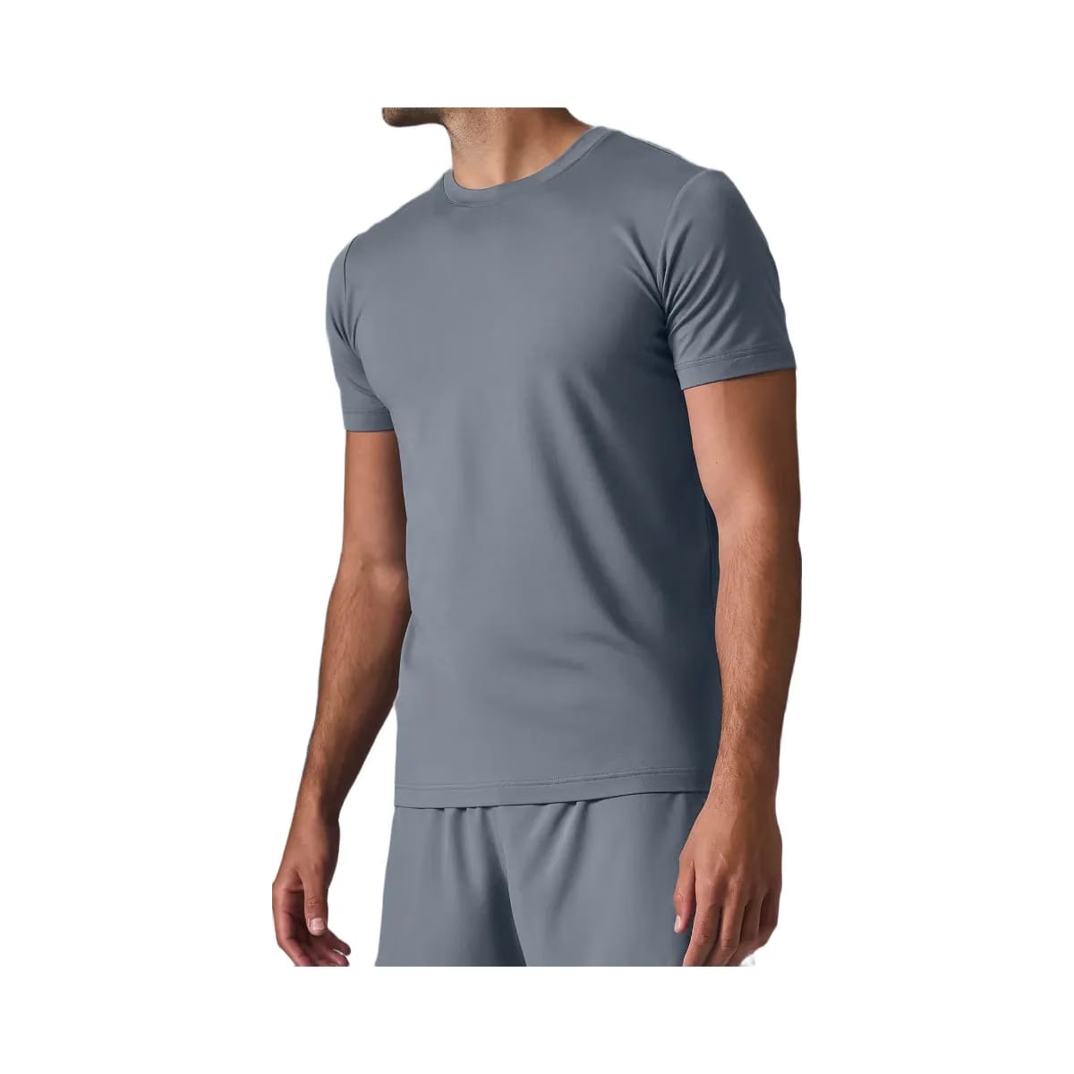 Alo Men's Conquer Reform Crewneck Short Sleeve - Steel Grey