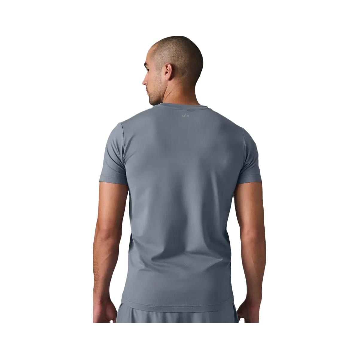 Alo Men's Conquer Reform Crewneck Short Sleeve - Steel Grey