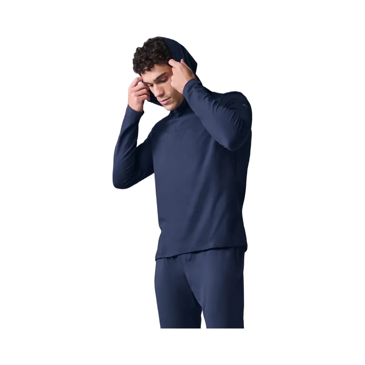 Alo Men's Conquer Reform Long Sleeve With Hood - Navy