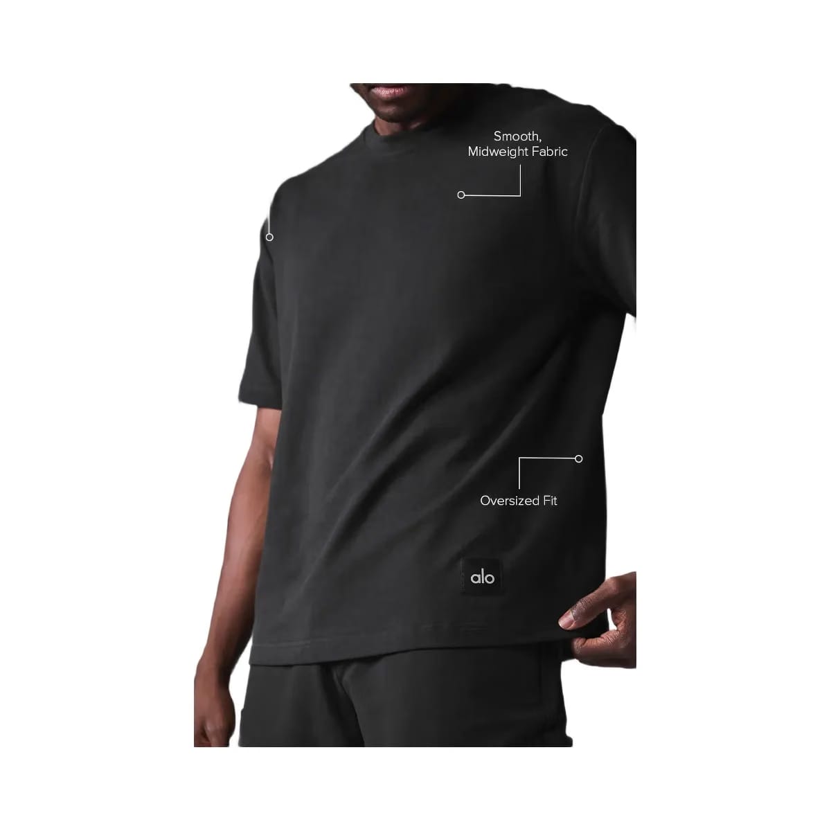 Alo Men's Double Take Short Sleeve - Black