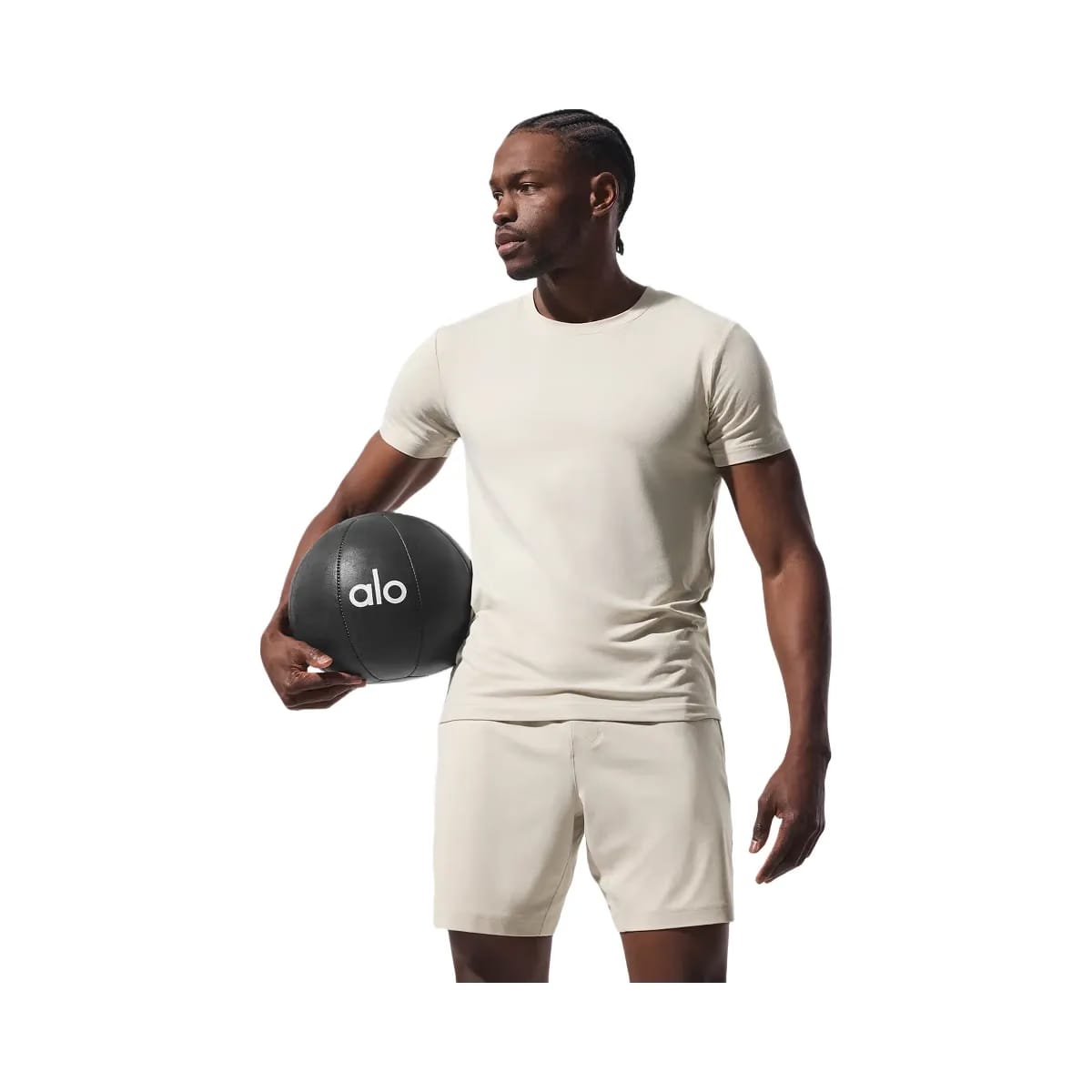 Alo Men's Conquer Reform Crewneck Short Sleeve - Bone