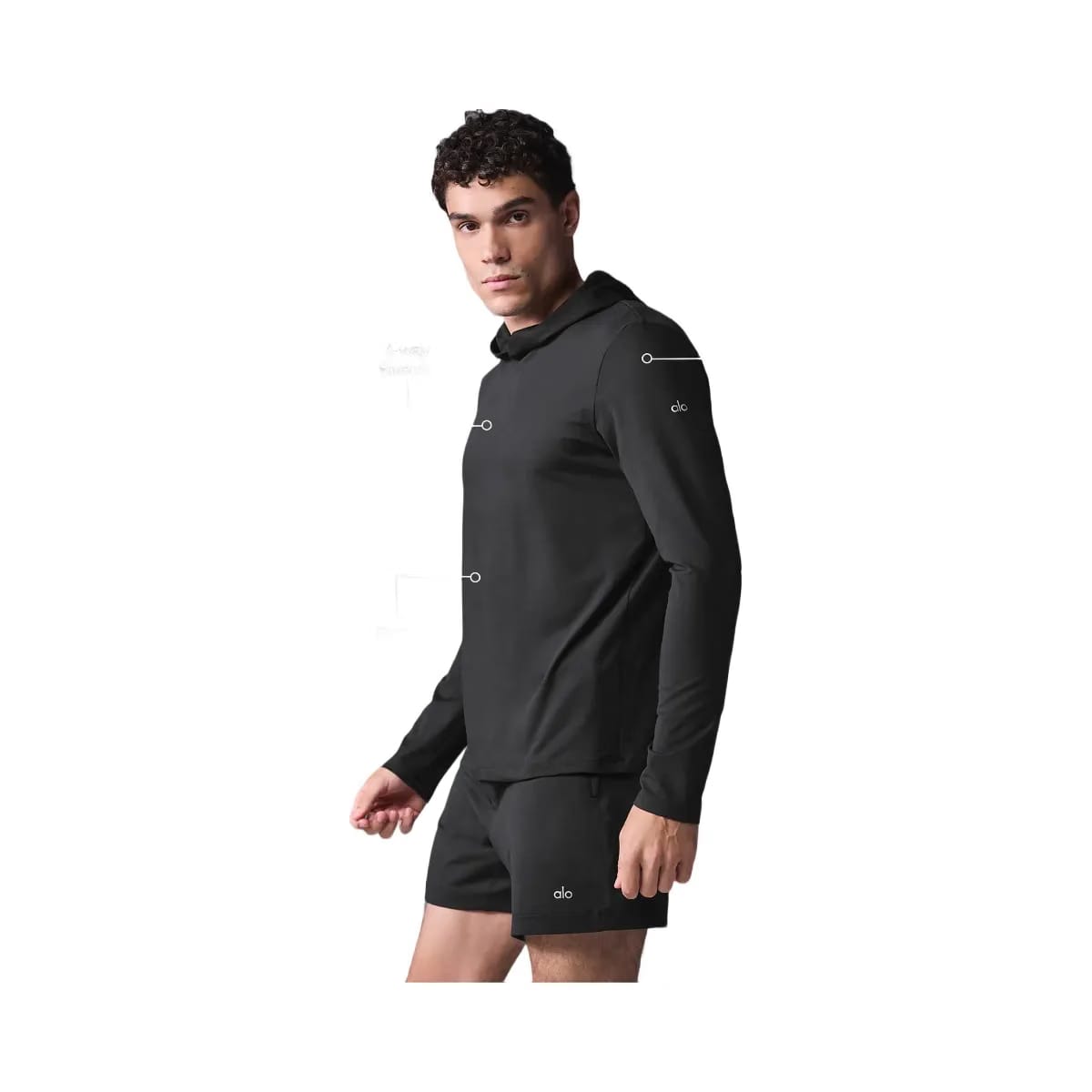 Alo Men's Conquer Reform Long Sleeve With Hood - Black