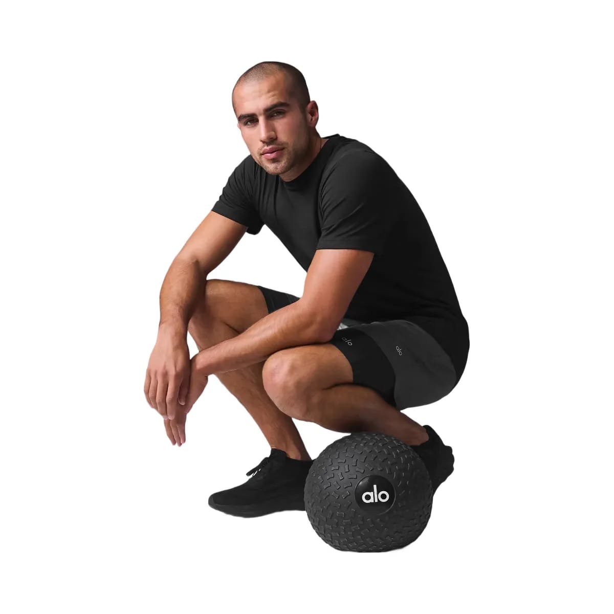 Alo Men's Conquer Reform Crewneck Short Sleeve - Black