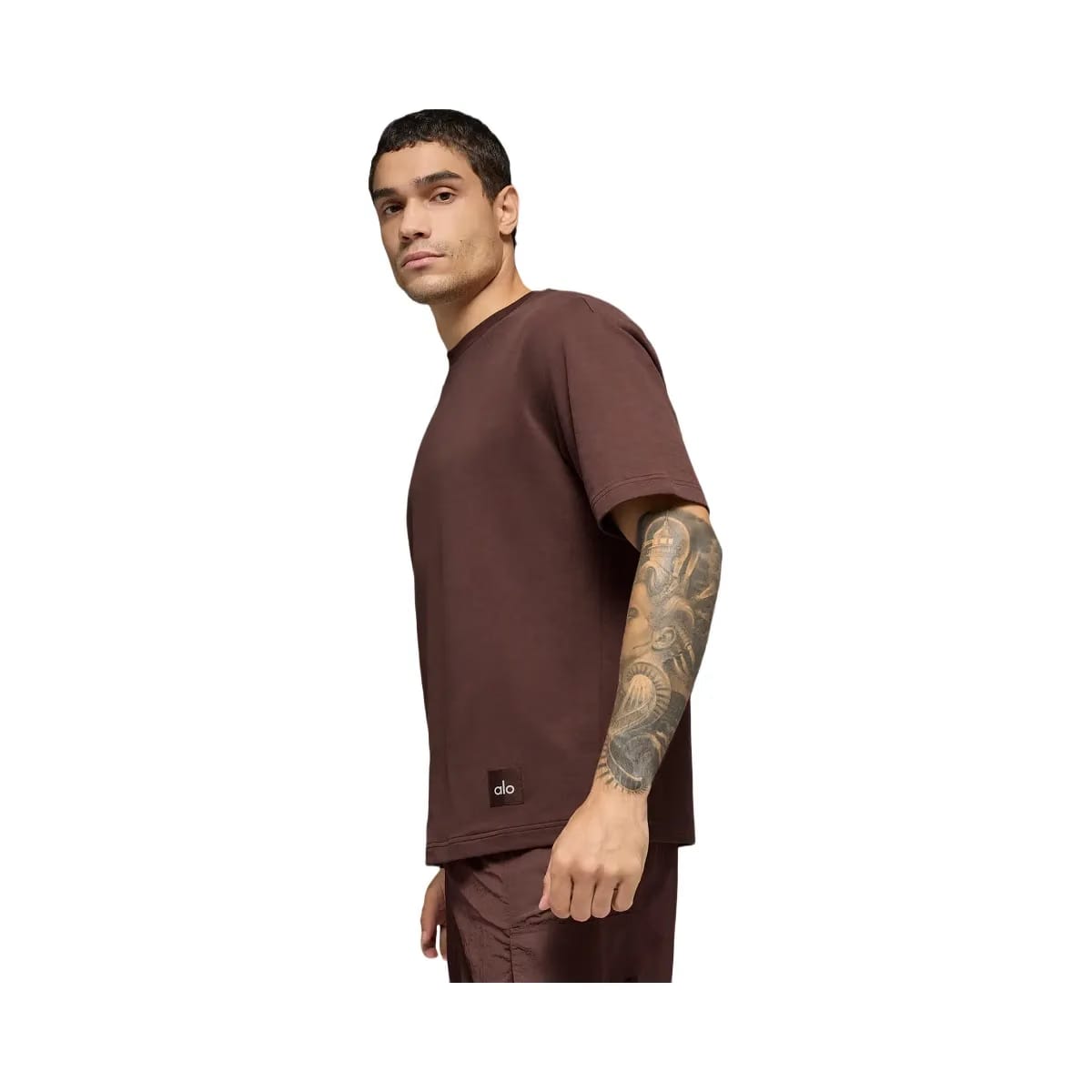 Alo Men's Double Take Short Sleeve - Brownstone