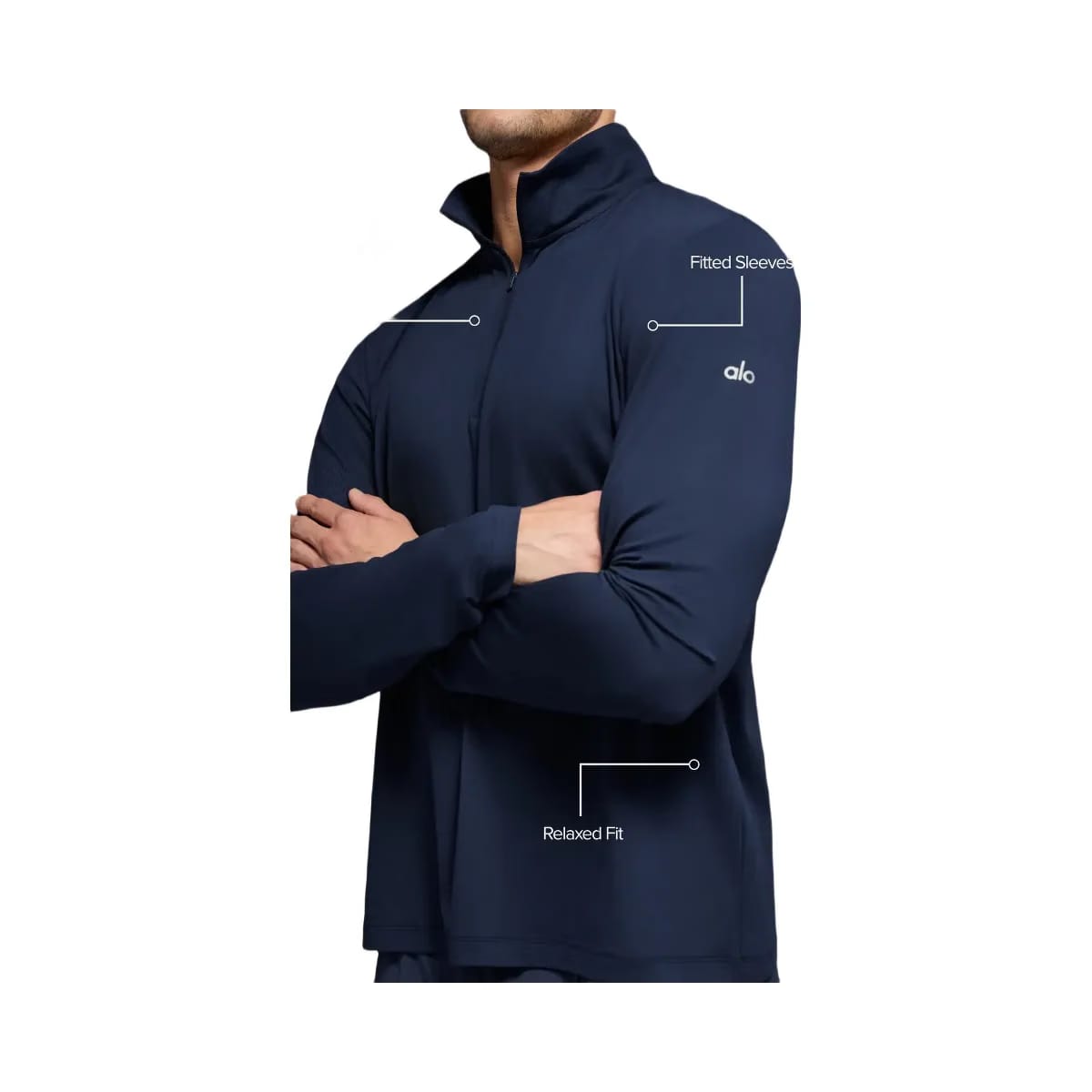 Alo Men's Conquer 1/4 Zip Reform Long Sleeve - Navy