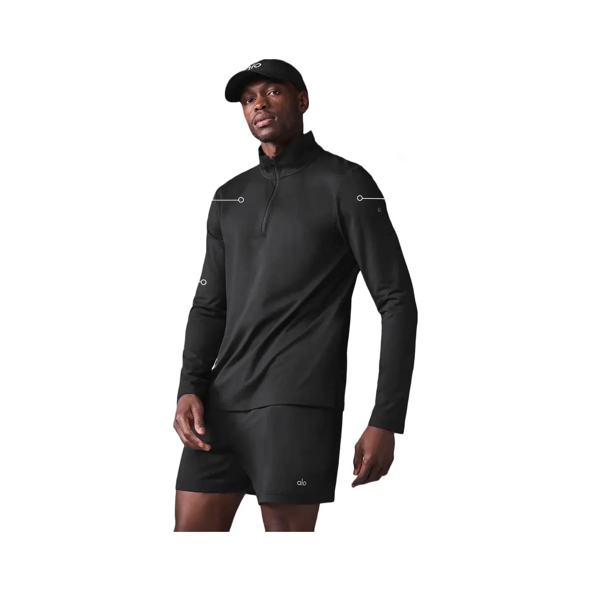 Alo Men's Conquer 1/4 Zip Reform Long Sleeve - Black