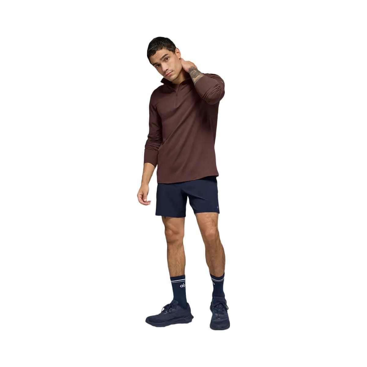 Alo Men's Conquer 1/4 Zip Reform Long Sleeve - Brownstone