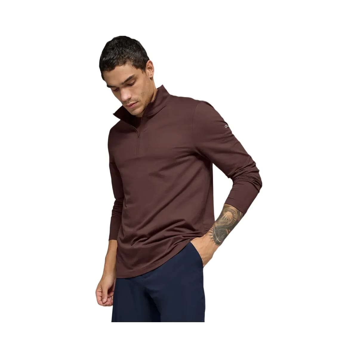 Alo Men's Conquer 1/4 Zip Reform Long Sleeve - Brownstone