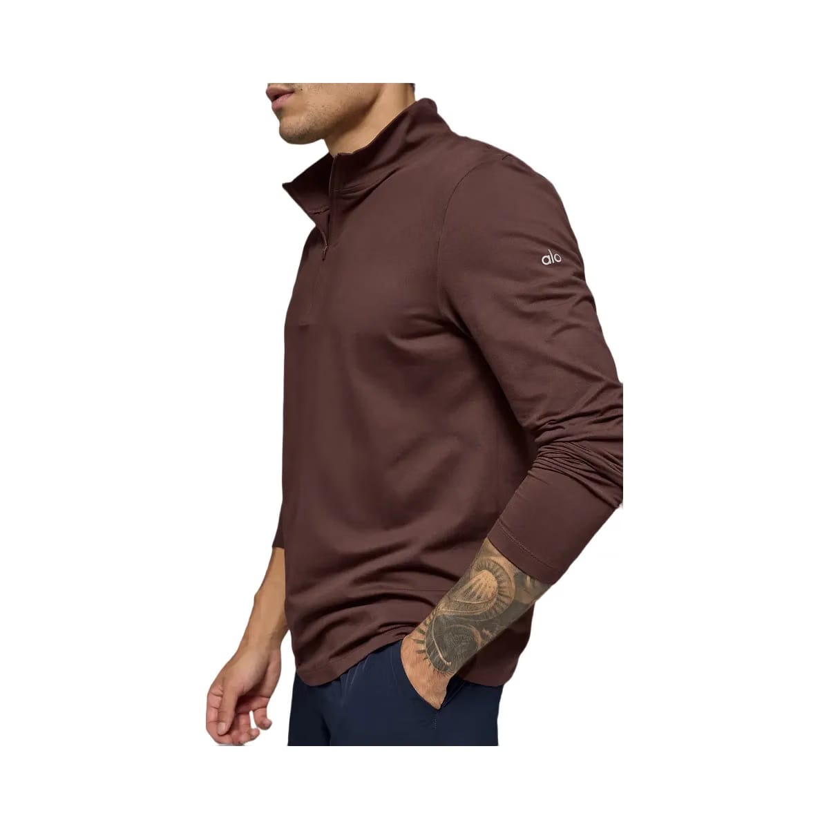 Alo Men's Conquer 1/4 Zip Reform Long Sleeve - Brownstone