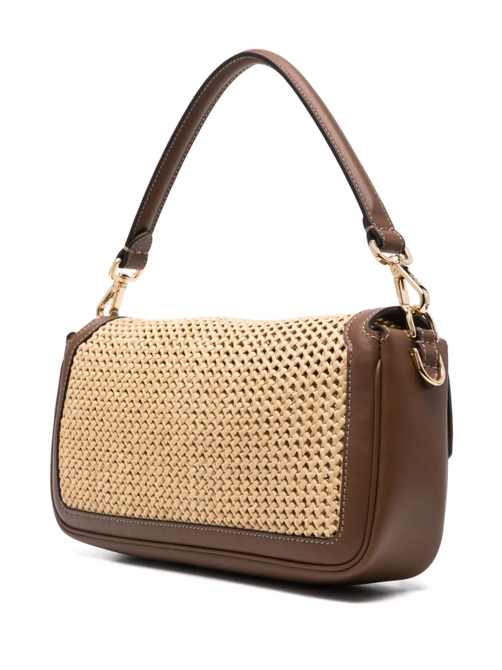 Baguette macramé-detail shoulder bag