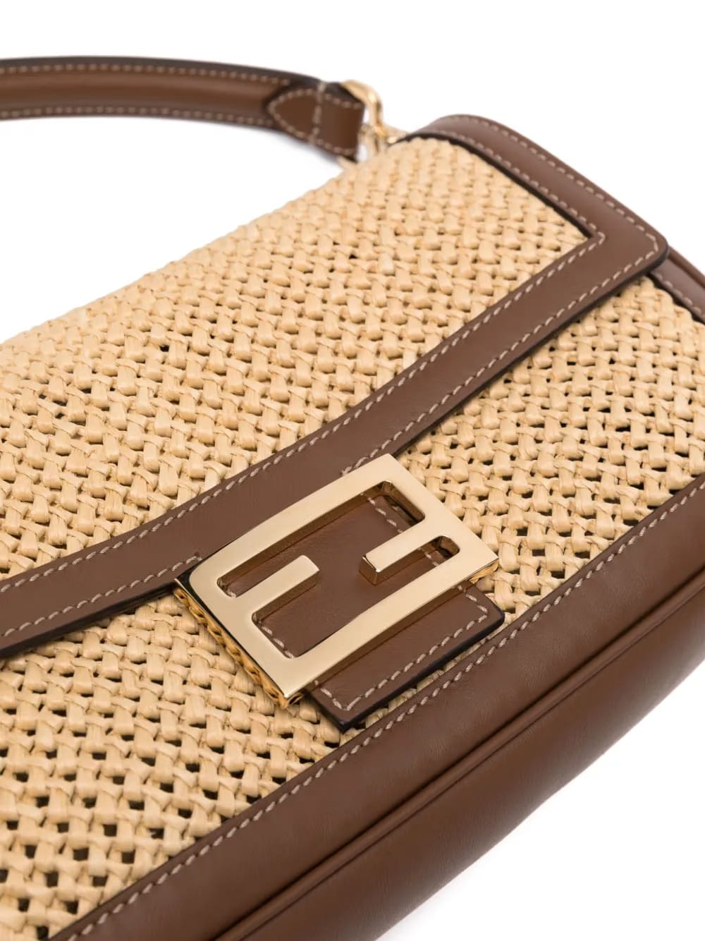 Baguette macramé-detail shoulder bag