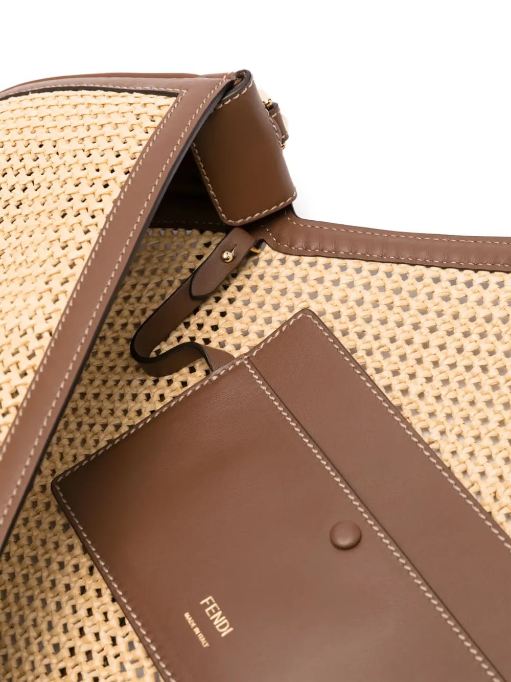 Baguette macramé-detail shoulder bag