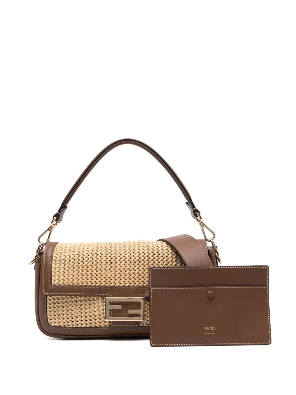 Baguette macramé-detail shoulder bag