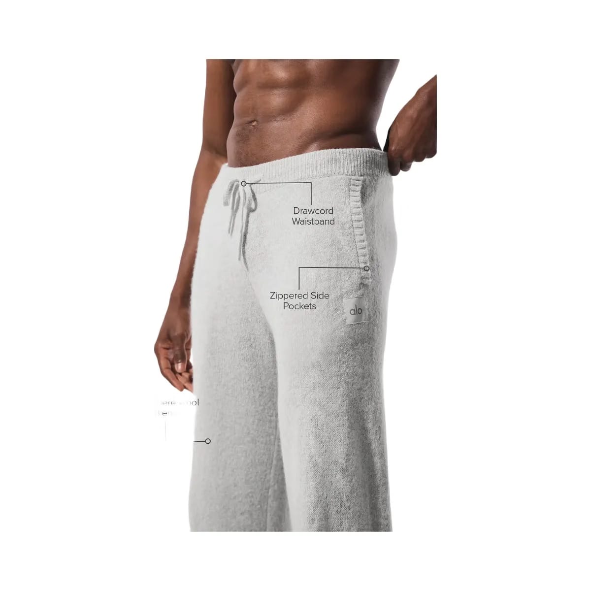 Alo Men's Wool Cashmere New Class Sweatpant - Pearl Grey Heather