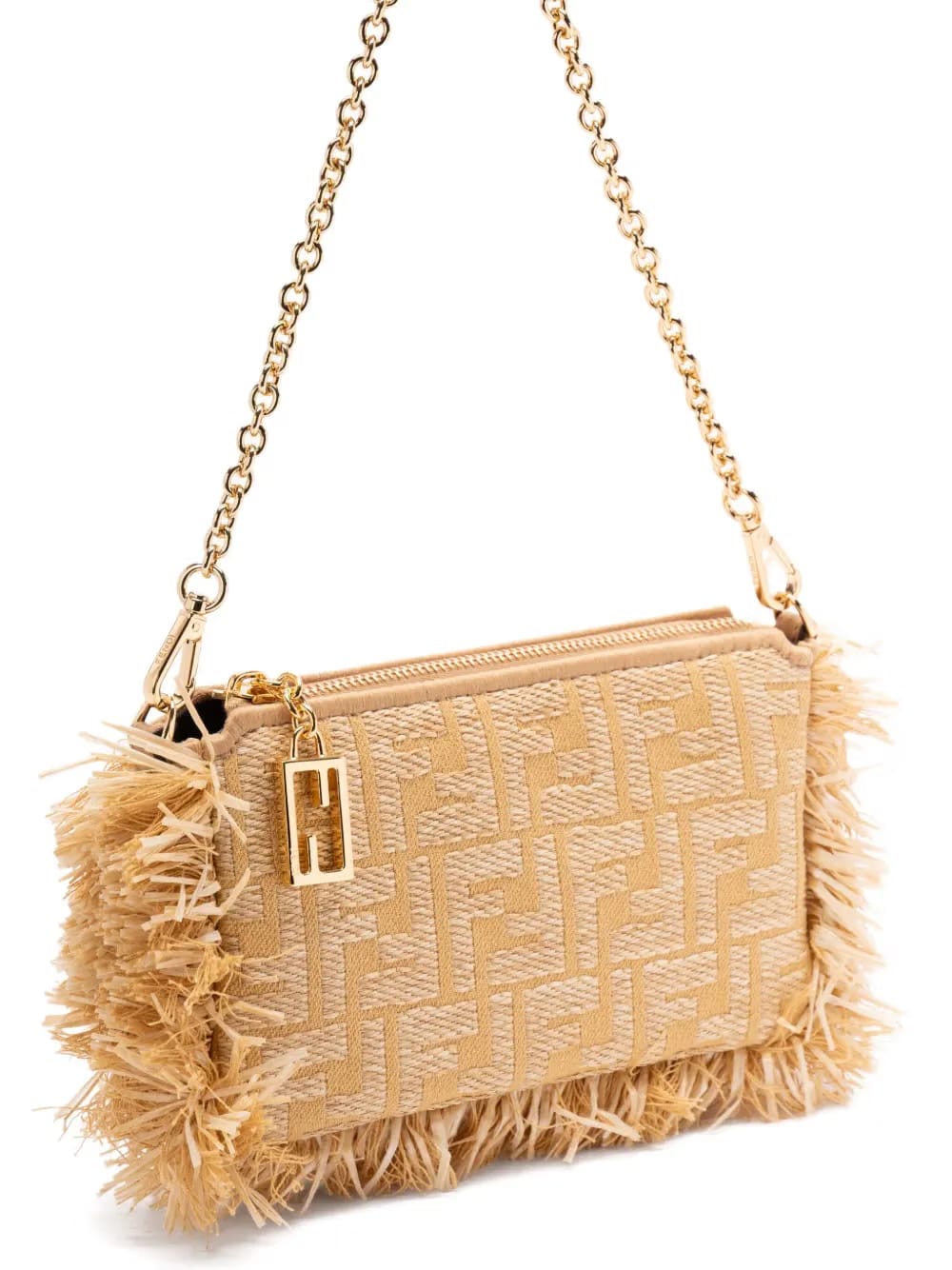Baguette fringe-detail clutch bag