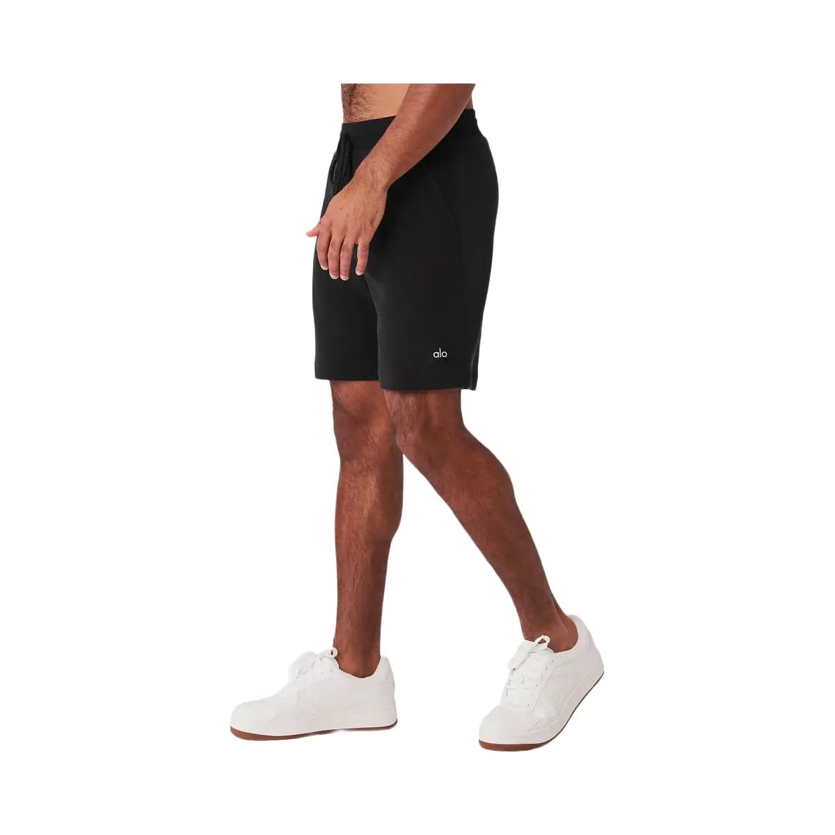Alo Men's 7" Micro Waffle Fast Break Short - Black