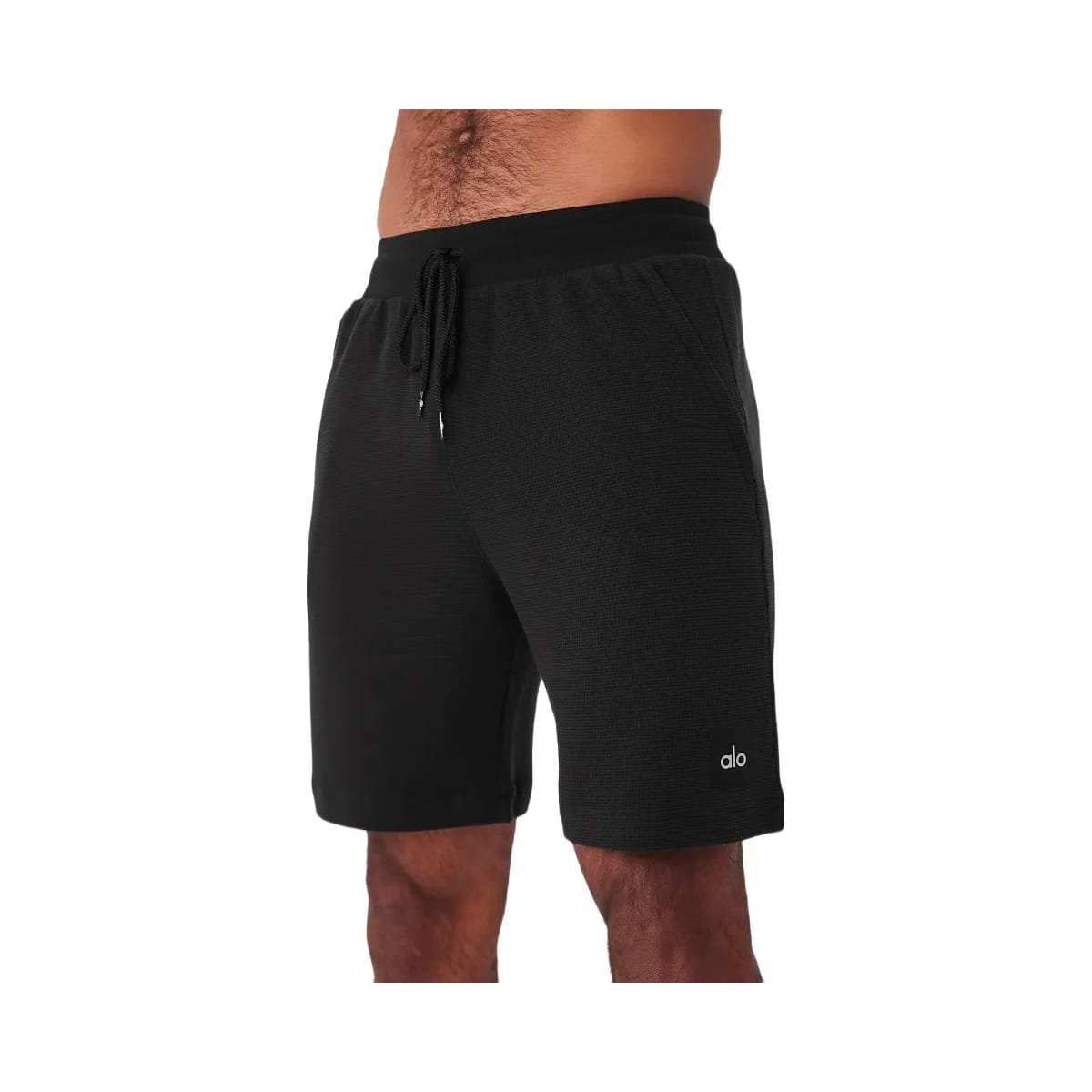 Alo Men's 7" Micro Waffle Fast Break Short - Black