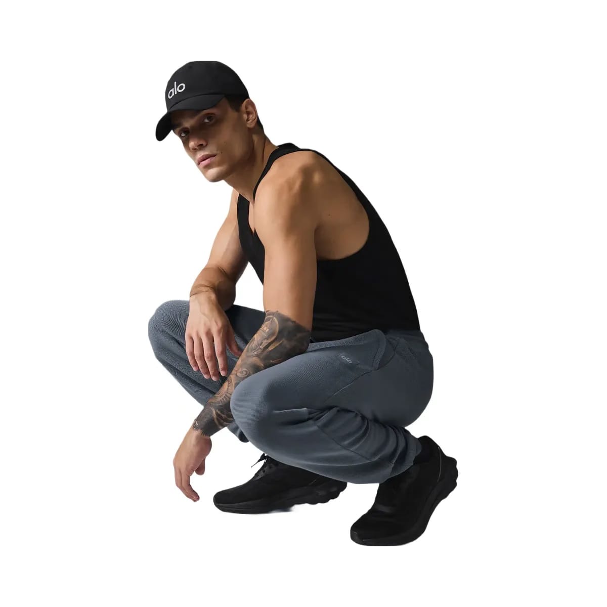 Alo Men's Micro Waffle Fast Break Jogger - Steel Grey