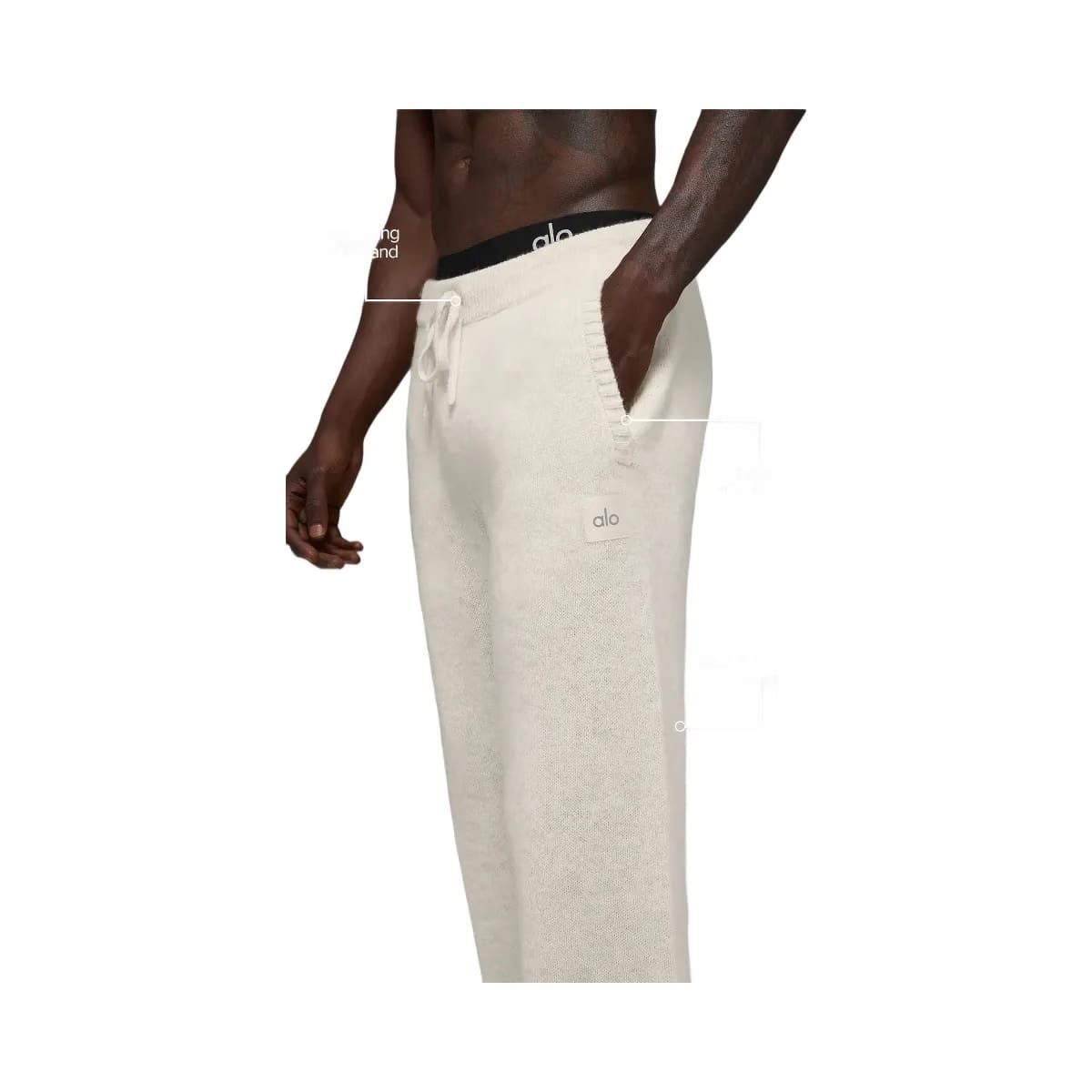 Alo Men's Wool Cashmere New Class Sweatpant - Bone Heather