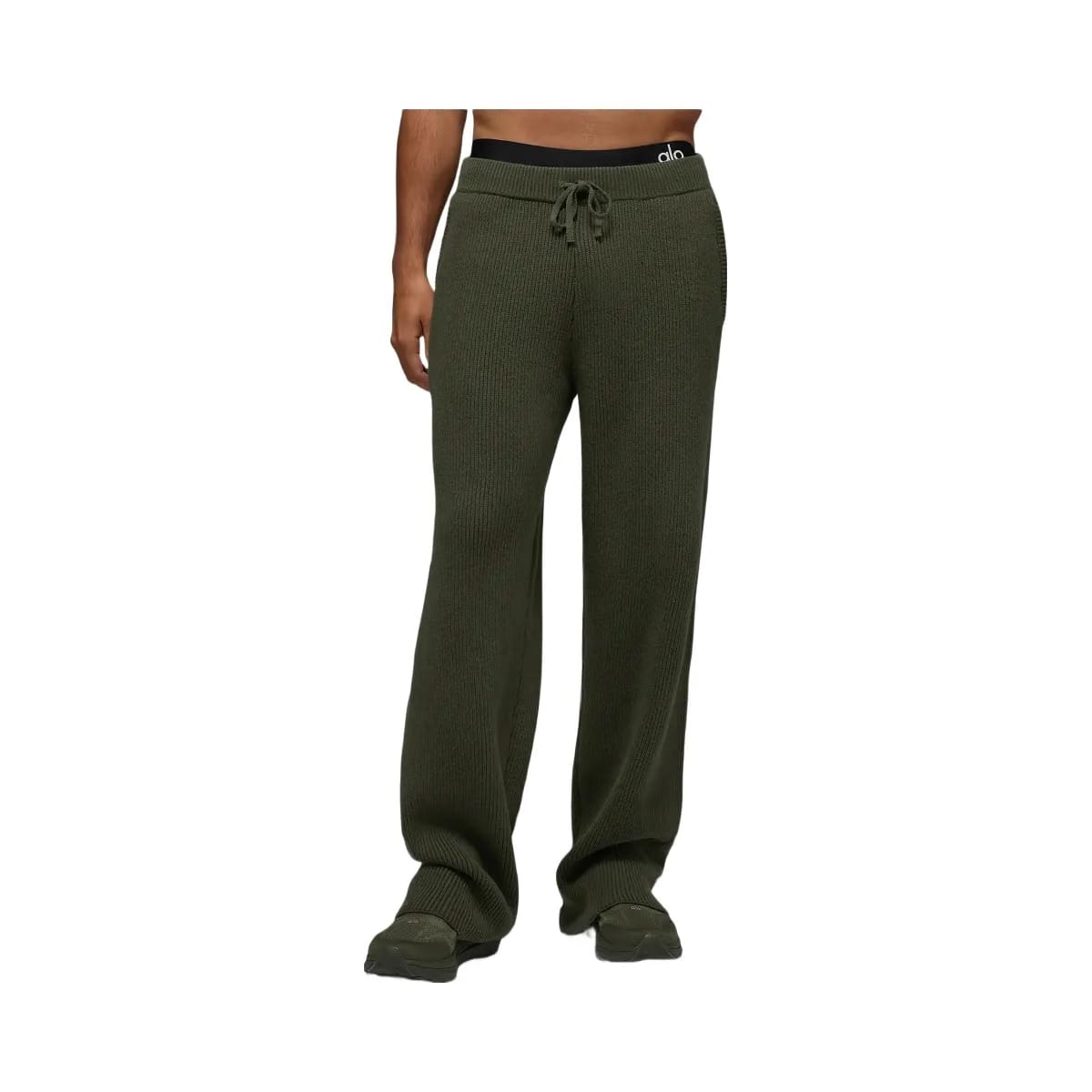 Alo Men's Domain Rib Knit Sweatpant - Green Olive